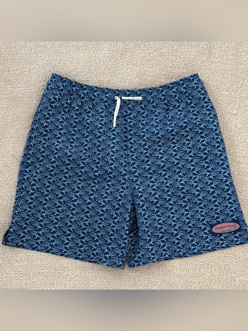 Vineyard Vines Boys Chappy Swim Trunks Size Small Fish Print